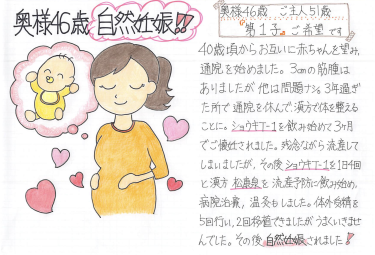 奥様46歳 自然妊娠 タカキ薬局 子宝相談